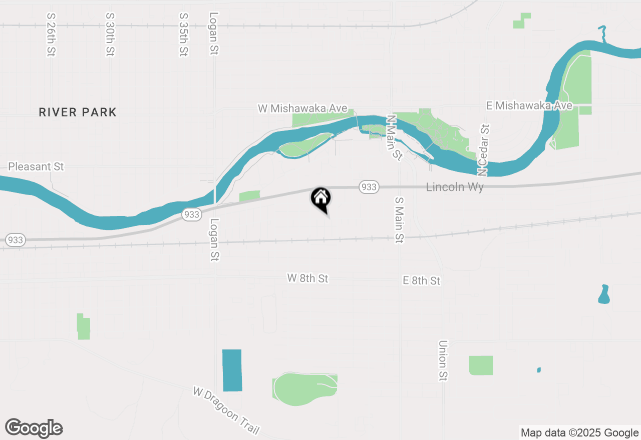 Map of 535 4th St W, Mishawaka, IN 46544