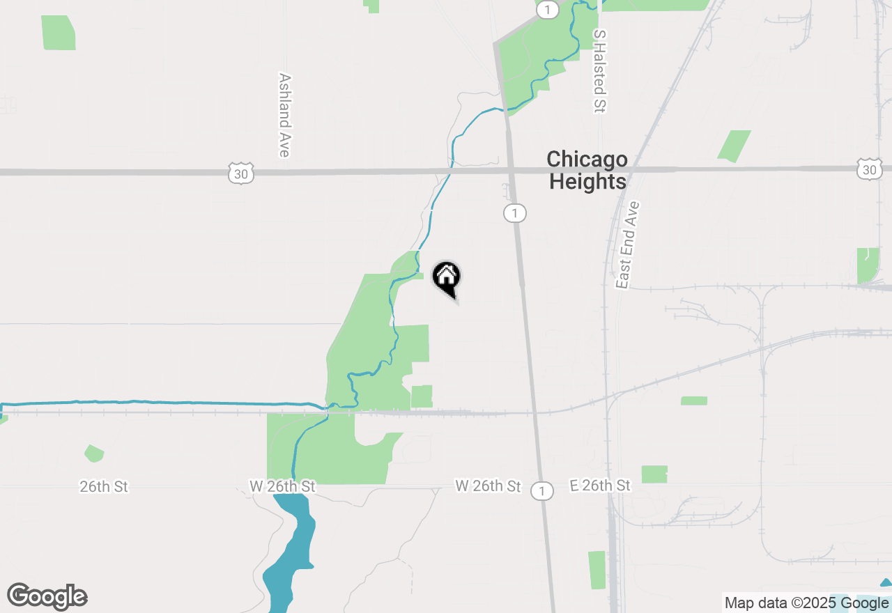 Map of 107 Hickory Street, Chicago Heights, IL 60411