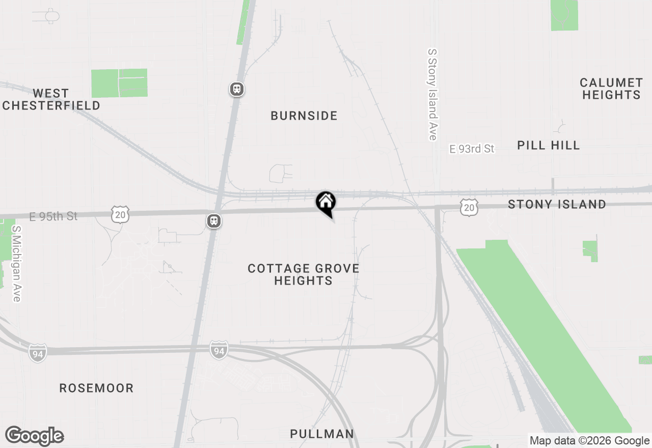 Map of 9527 S Woodlawn Avenue, Chicago, IL 60628