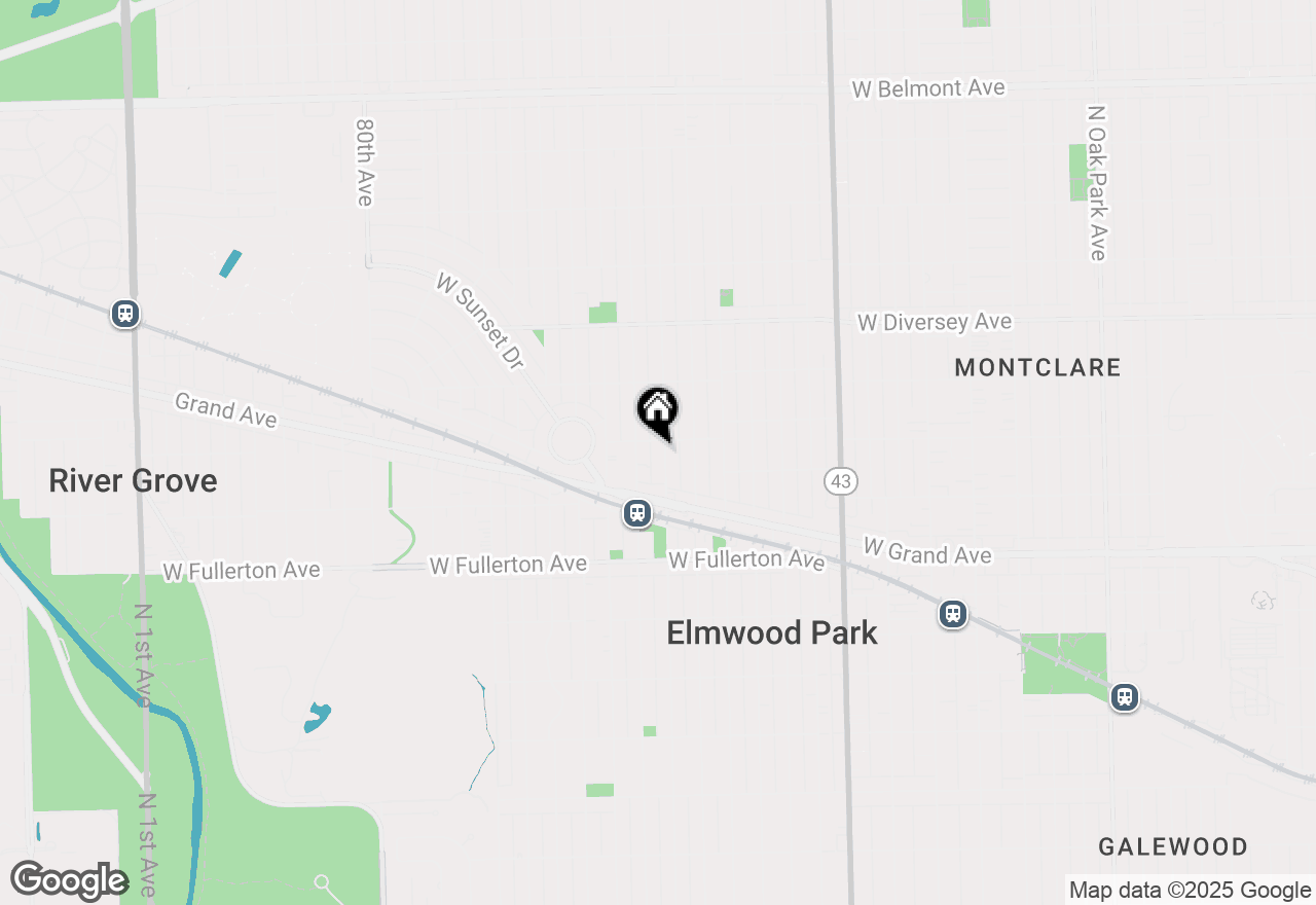 Map of 2538 N 75th Avenue #1, Elmwood Park, IL 60707