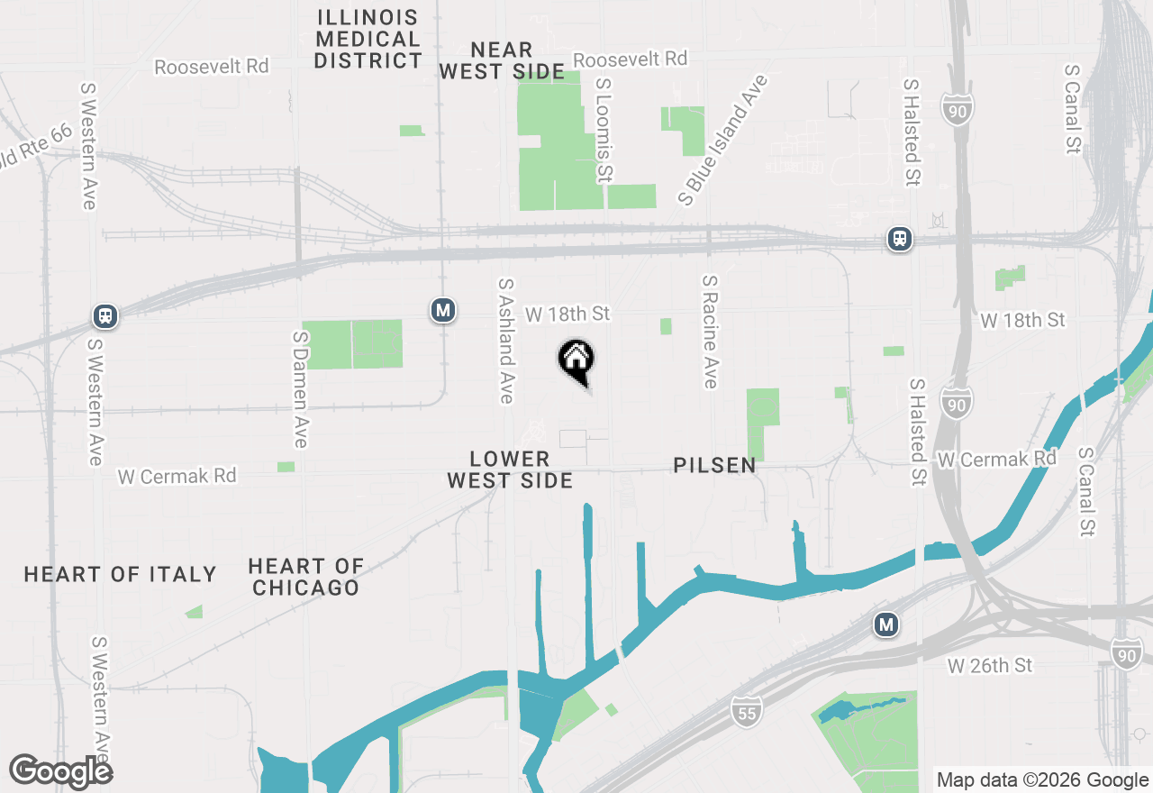 Map of 1441 W Cullerton Street #GR, Chicago, IL 60608
