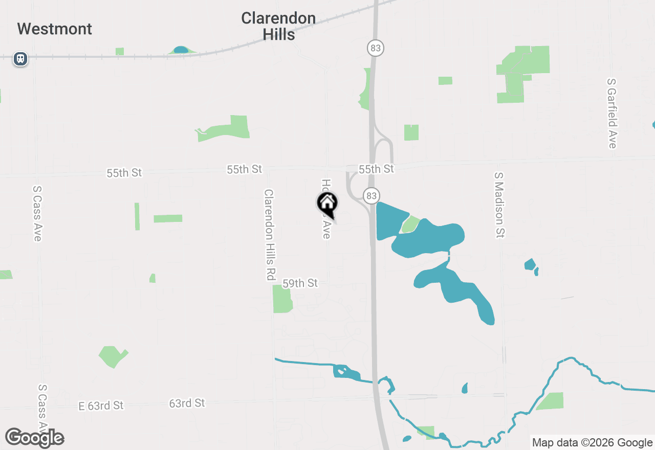 Map of 16W680 57th Street, Clarendon Hills, IL 60514