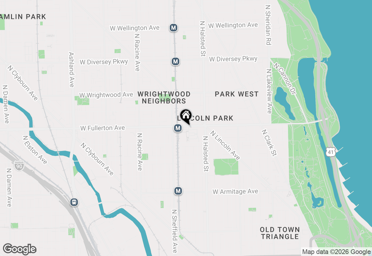 Map of 907 W Fullerton Avenue, Chicago, IL 60614