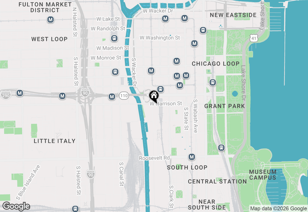 Map of 611 S Wells Street #1108, Chicago, IL 60607