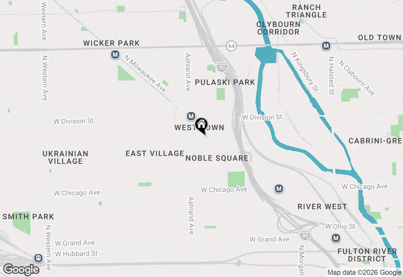 Map of 1523 W Thomas Street #2, Chicago, IL 60642