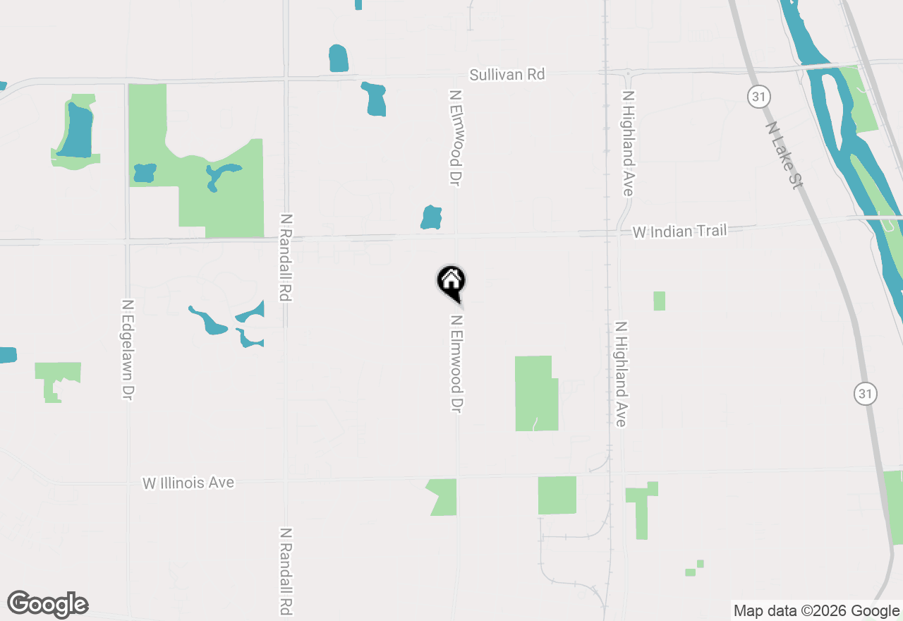 Map of 966 N Elmwood Drive, Aurora, IL 60506