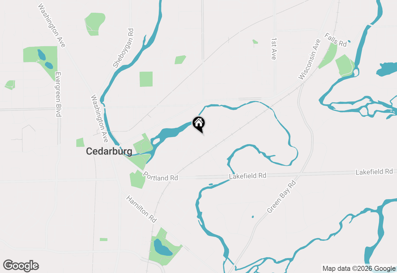 Map of W52N618 Highland Dr, Cedarburg, WI 53012