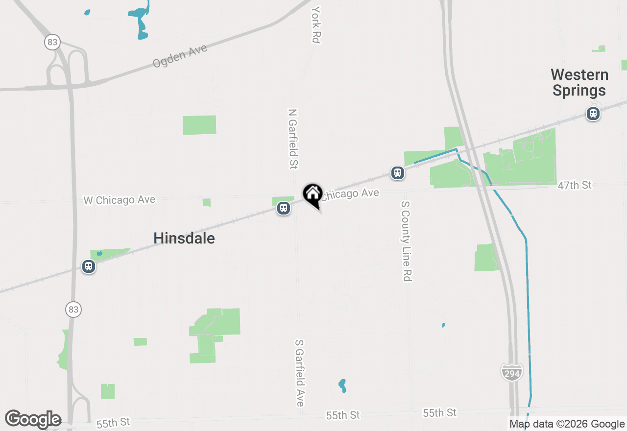 Map of 37 Blaine Street, Hinsdale, IL 60521