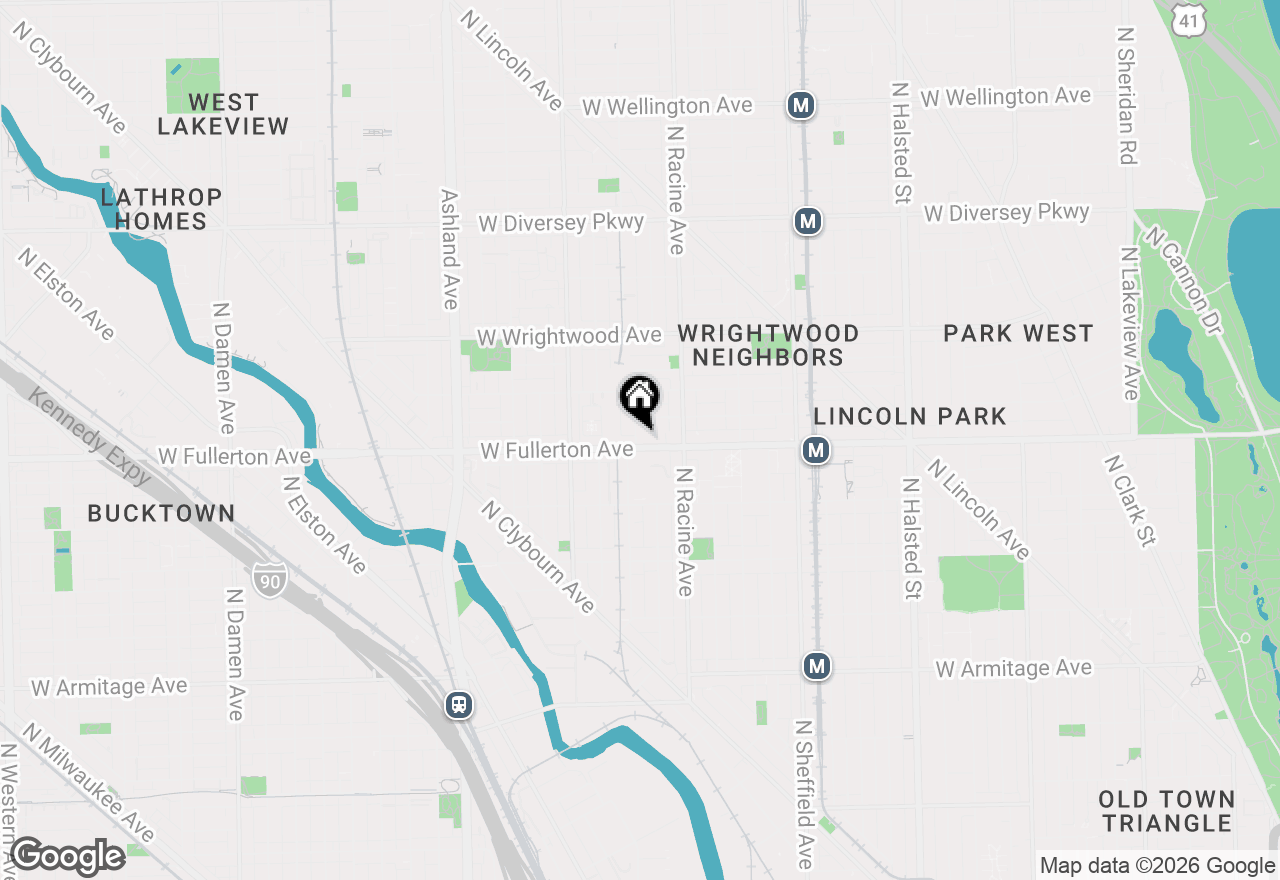 Map of 1242 W Fullerton Avenue #1M, Chicago, IL 60614