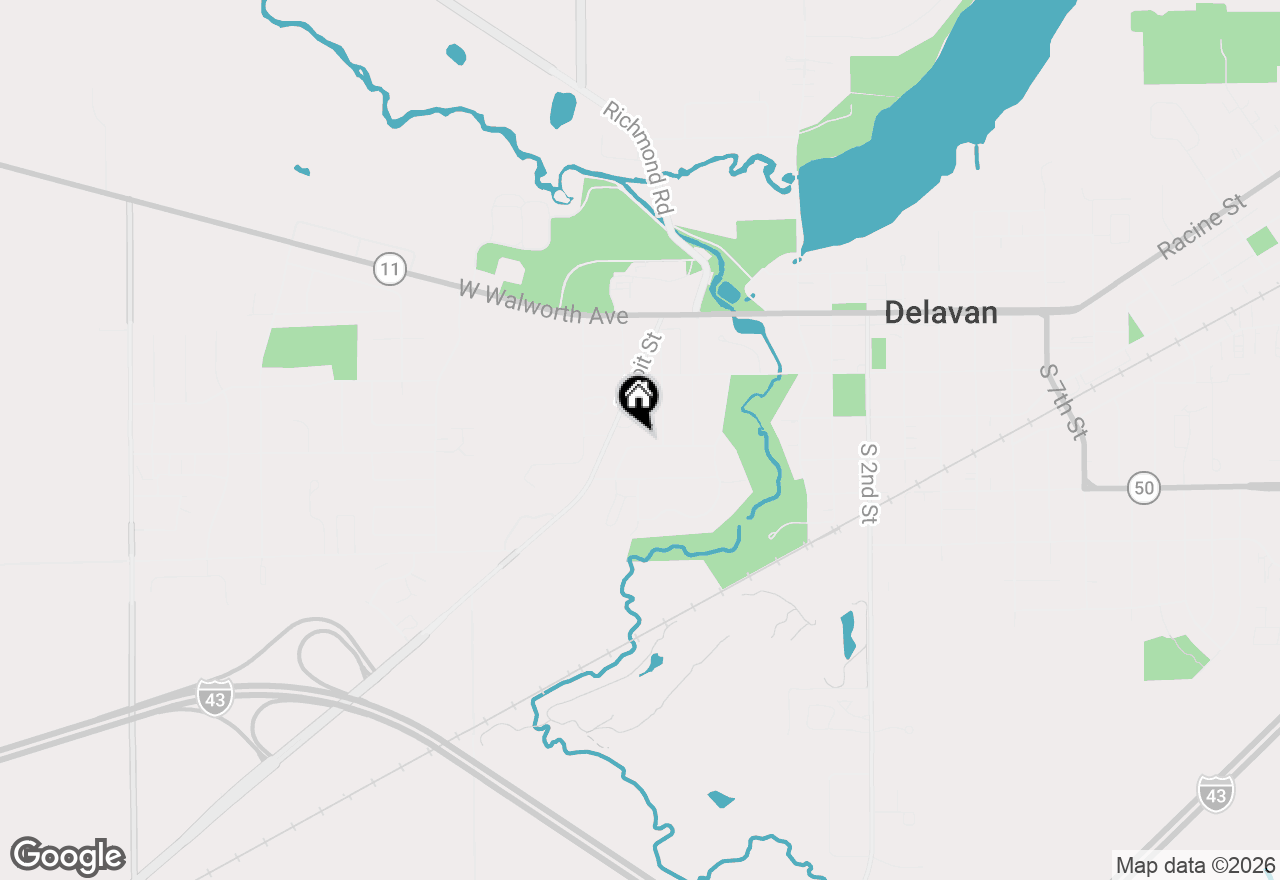 Map of 313 W Wisconsin St, Delavan, WI 53115