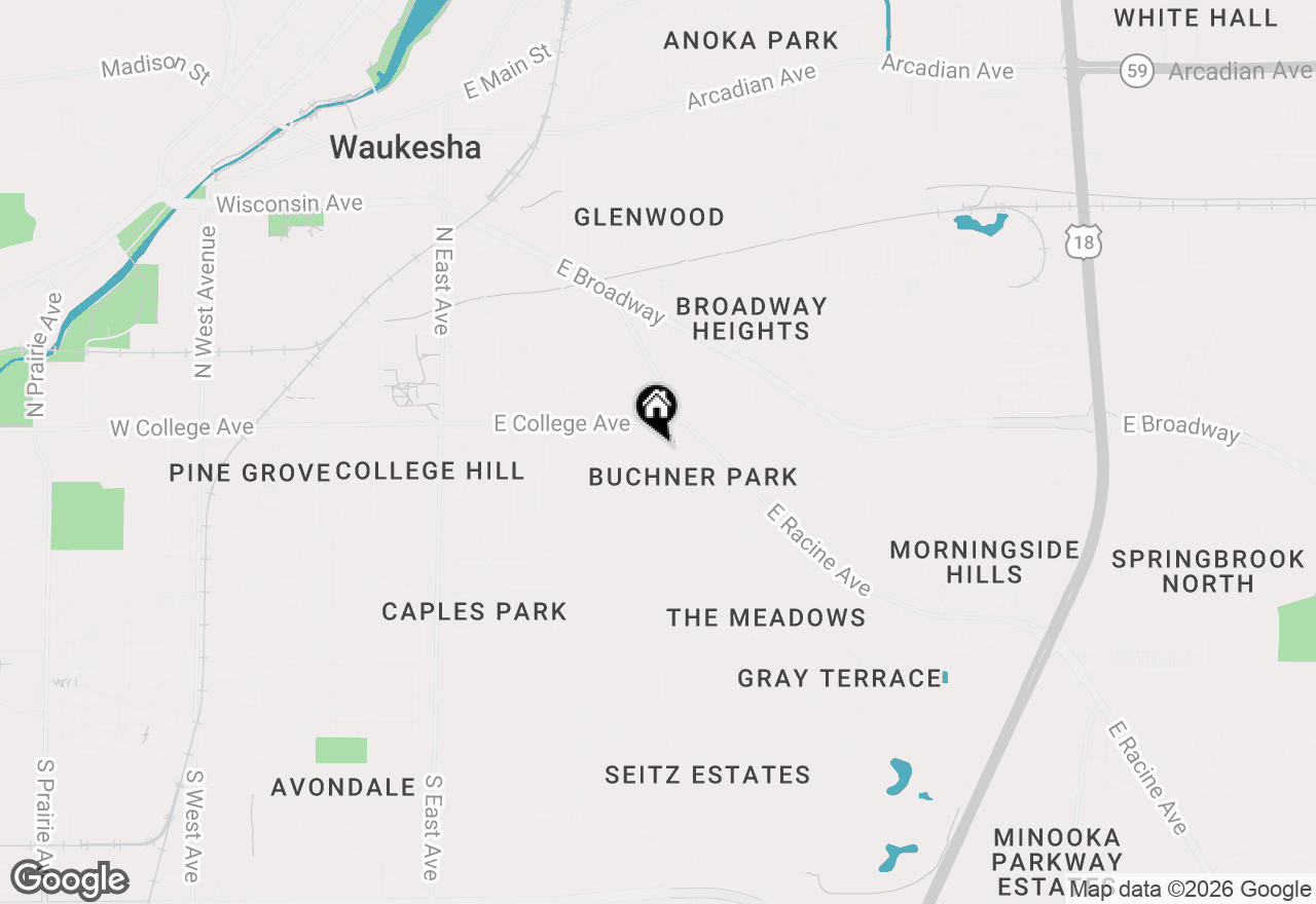 Map of 122 Tenny Ave, Waukesha, WI 53186