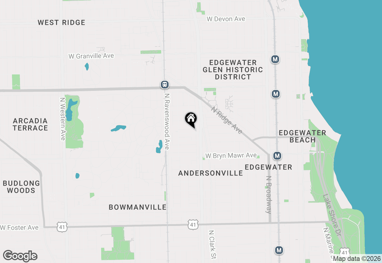 Map of 1632 W Edgewater Avenue, Chicago, IL 60660