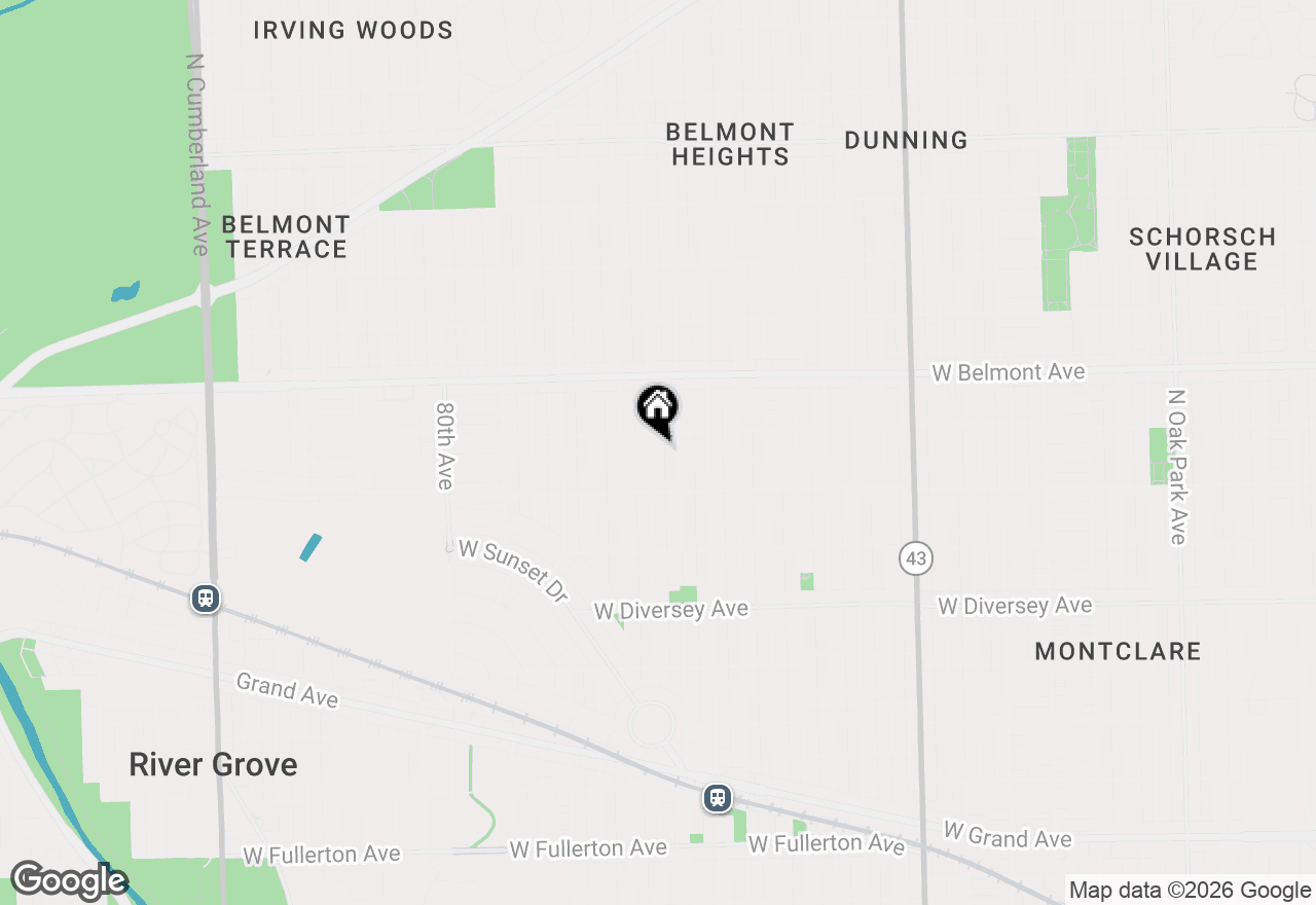 Map of 3035 N 76th Court, Elmwood Park, IL 60707