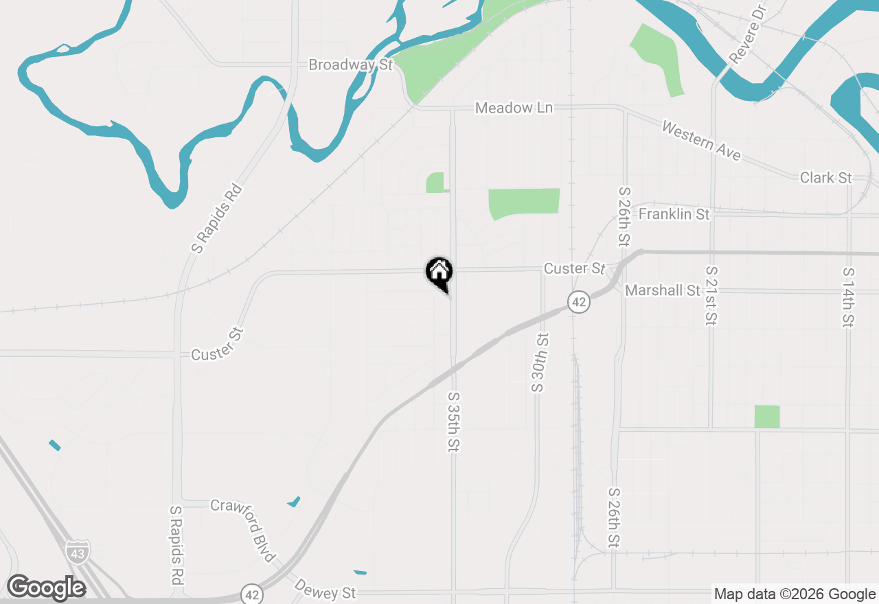 Map of 1109 S 36th St, Manitowoc, WI 54220