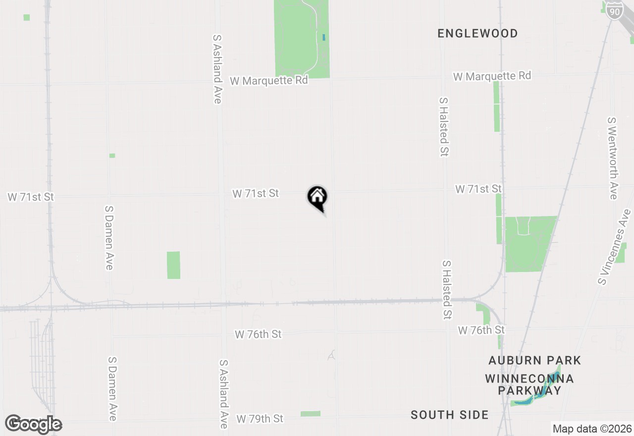 Map of 1234 W 72nd Street, Chicago, IL 60636