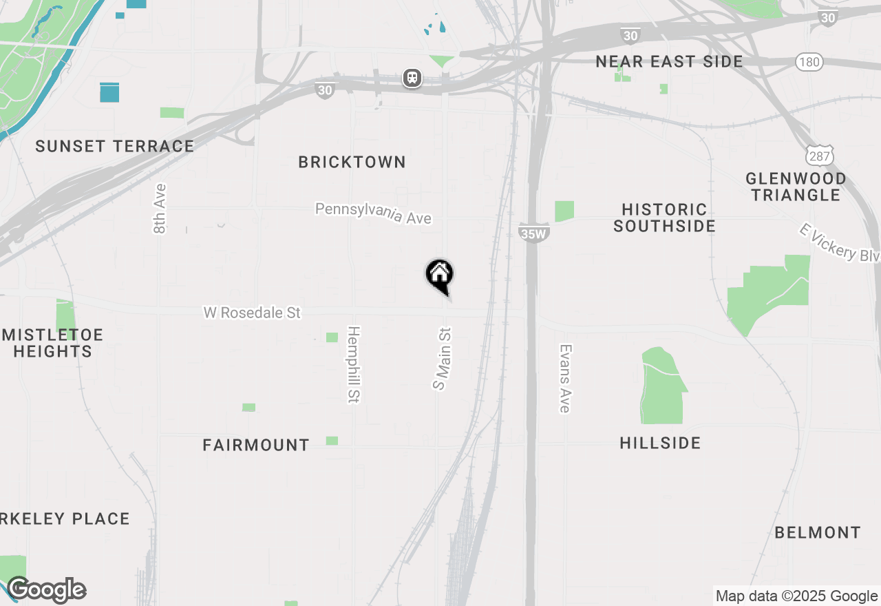 Map of 1016 S Main Street, Fort Worth, TX 76104