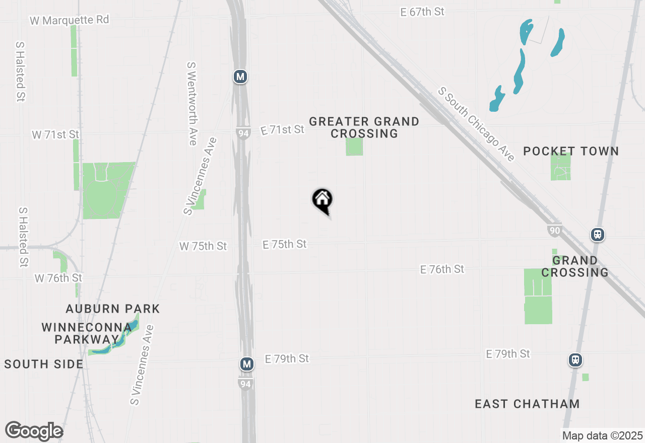 Map of 7412 S Prairie Avenue #1R, Chicago, IL 60619