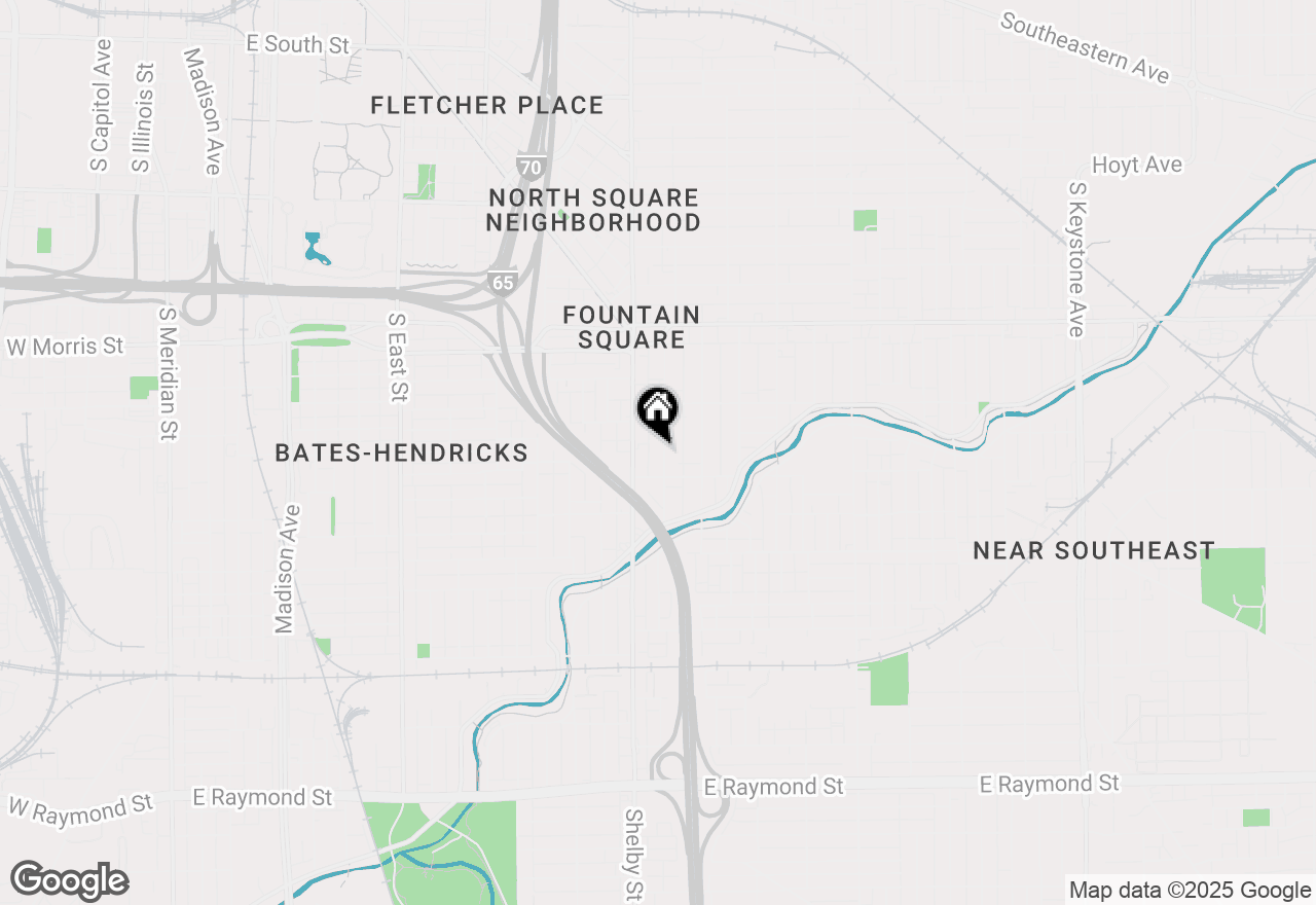 Map of 1418 Olive Street, Indianapolis, IN 46203