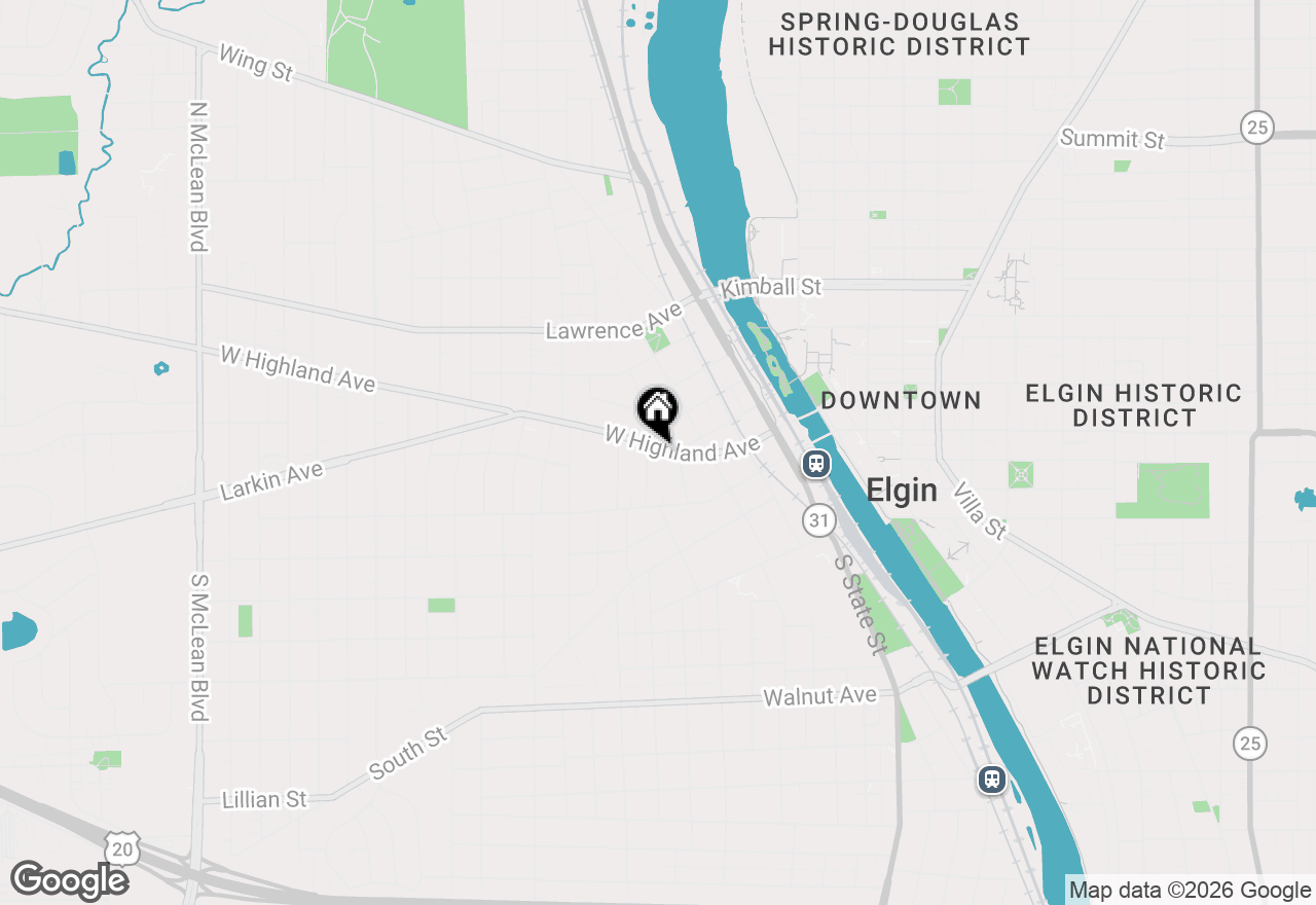 Map of 519 W Highland Avenue, Elgin, IL 60123