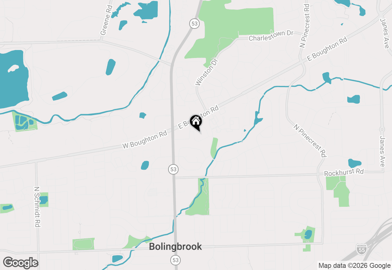Map of 400 Bluebell Drive, Bolingbrook, IL 60440