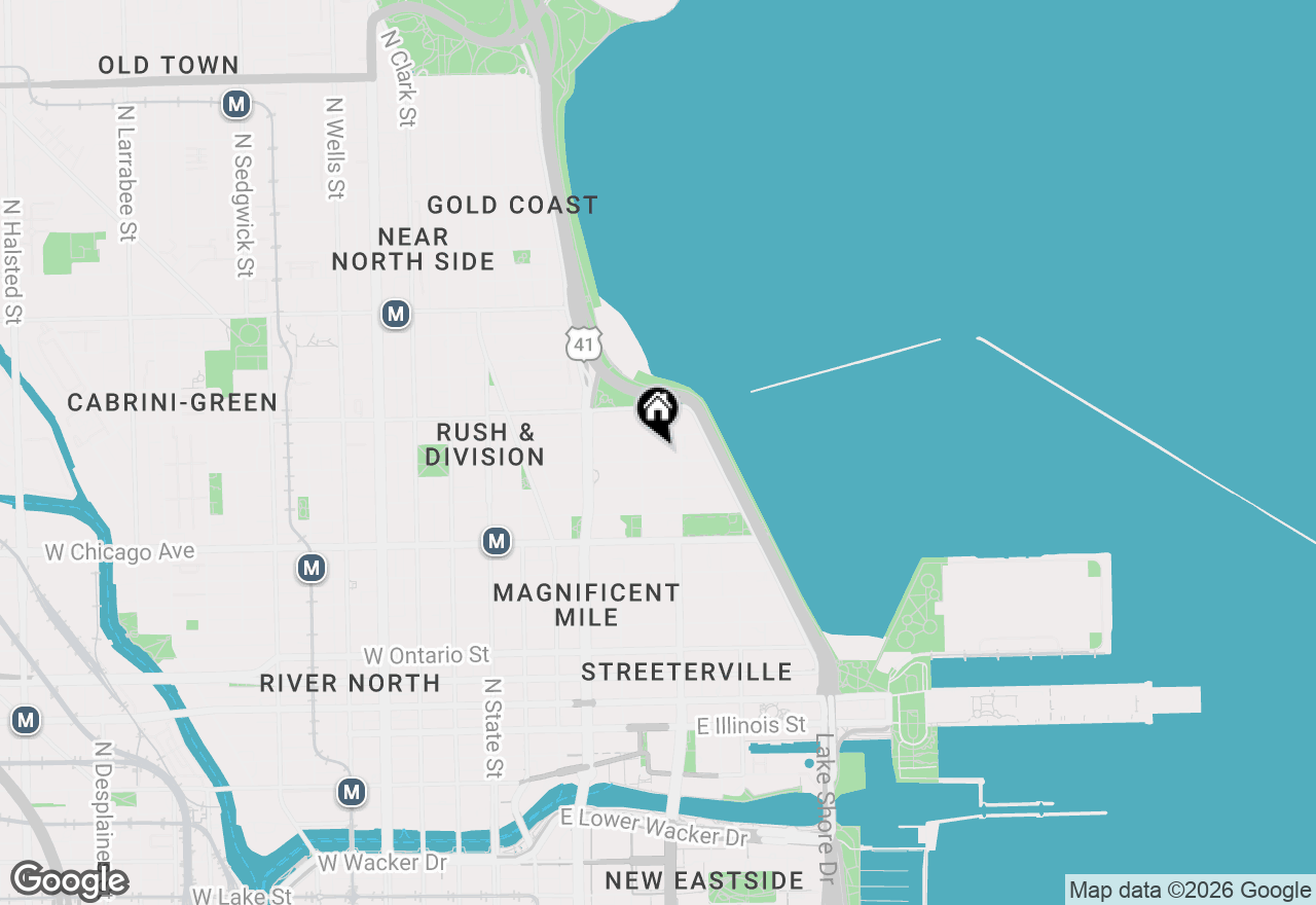 Map of 200 E Delaware Place #26A, Chicago, IL 60611