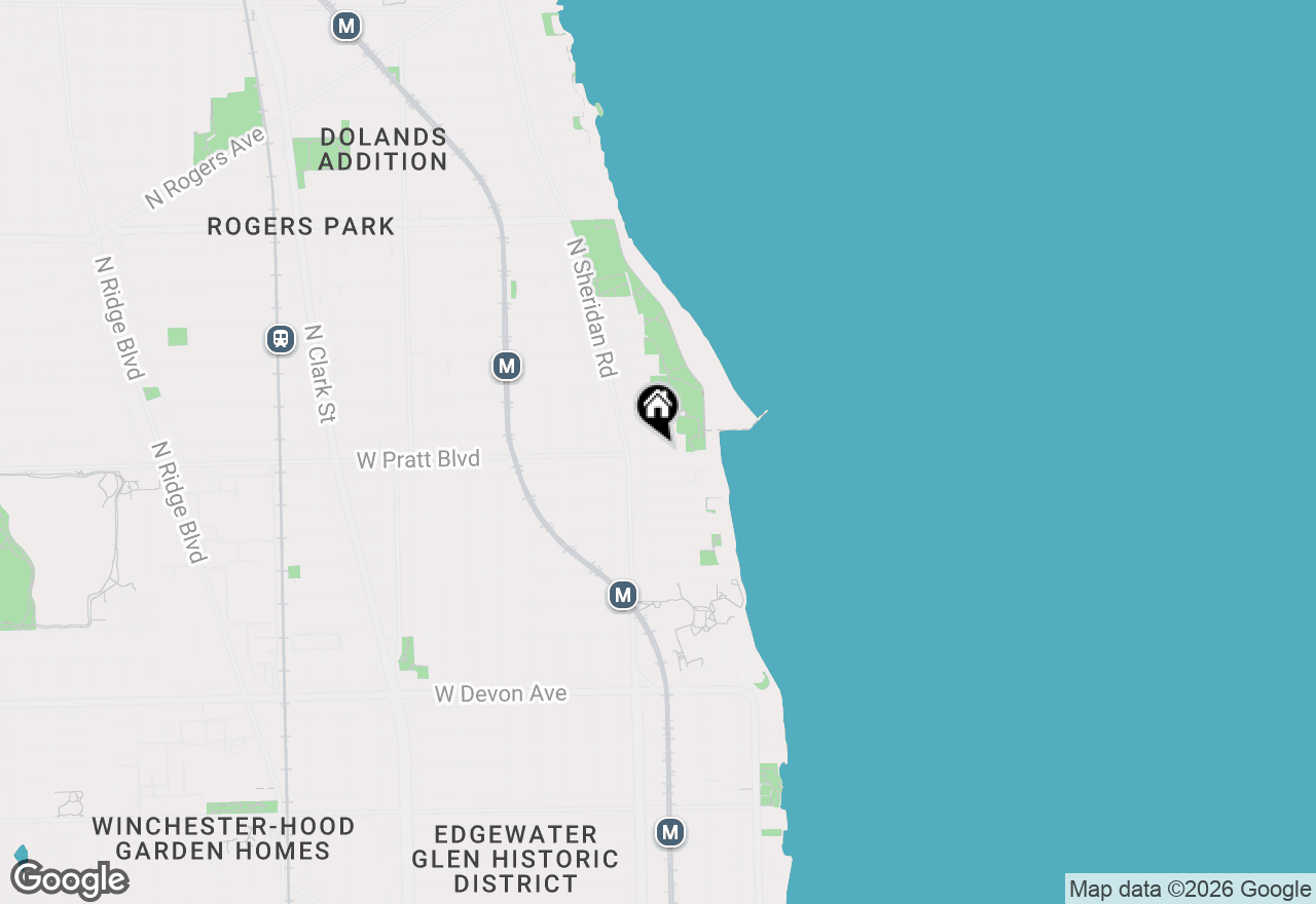 Map of 1136 W Pratt Boulevard #2S, Chicago, IL 60626