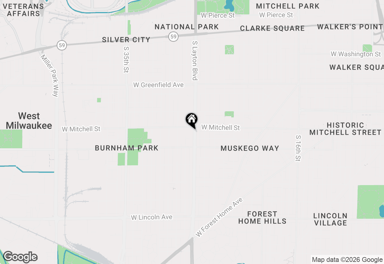 Map of 1723 S Layton Blvd, Milwaukee, WI 53215