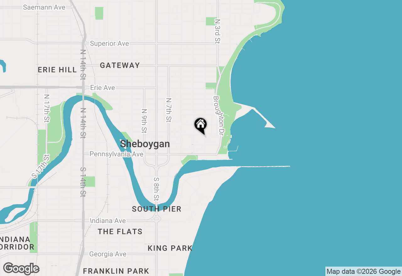 Map of 413 New York Ave, Sheboygan, WI 53081