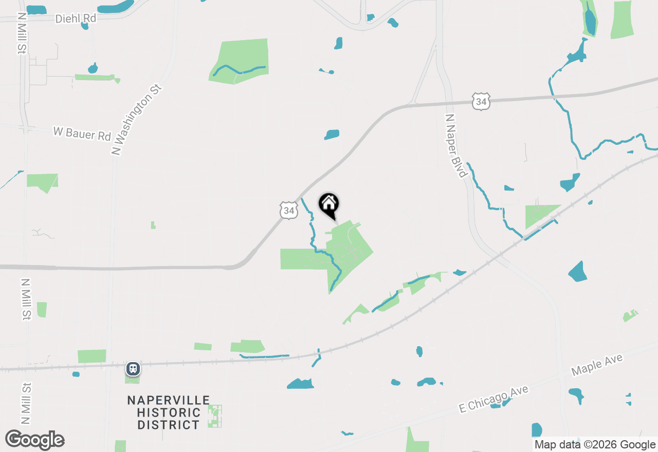 Map of 1040 N Charles Street, Naperville, IL 60563