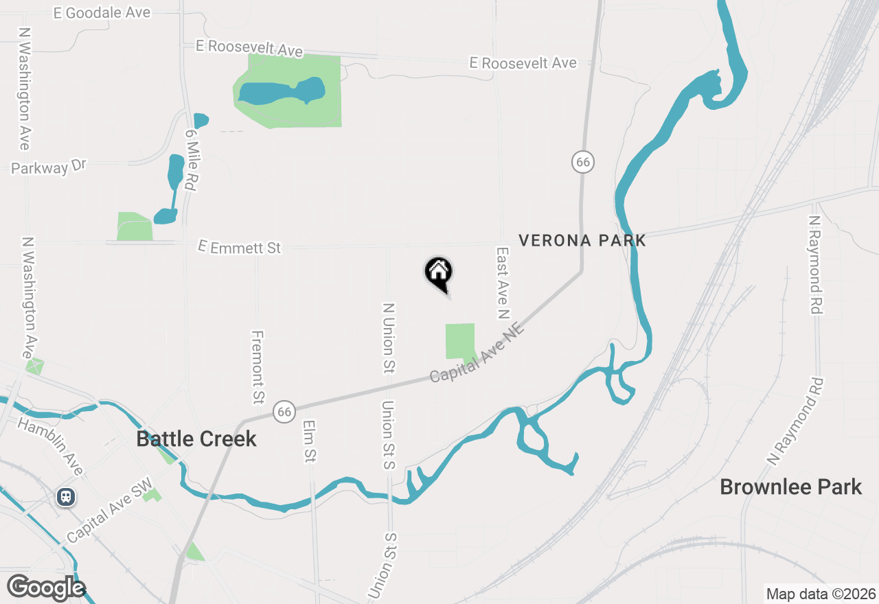 Map of 105 N Broad Street, Battle Creek, MI 49017