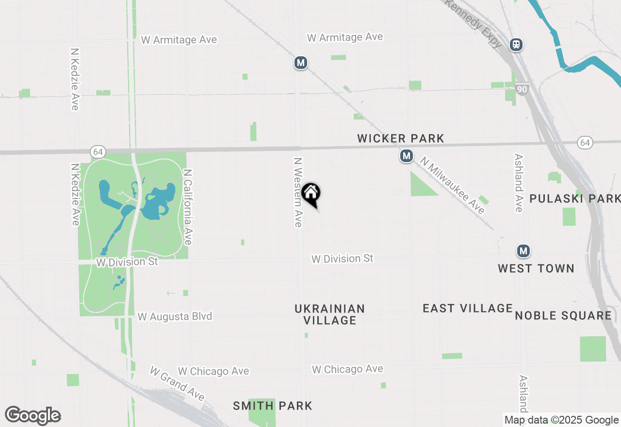 Map of 1338 N Claremont Avenue #G, Chicago, IL 60622