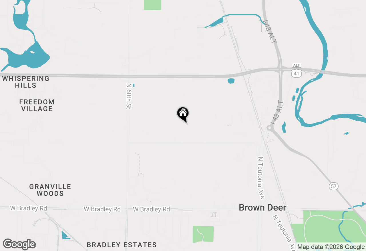 Map of 8481 N 52nd St, Brown Deer, WI 53223