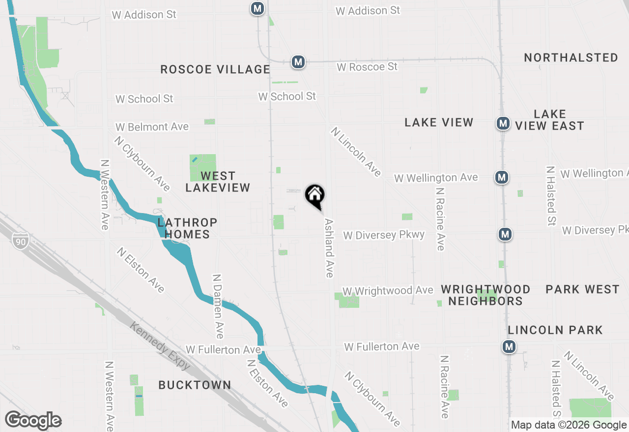 Map of 1640 W Wolfram Street, Chicago, IL 60657