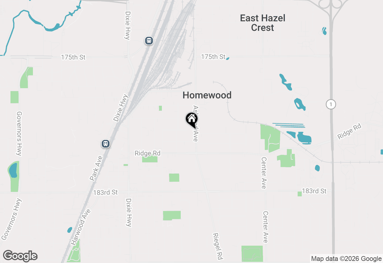 Map of 1621 Burr Oak Road, Homewood, IL 60430
