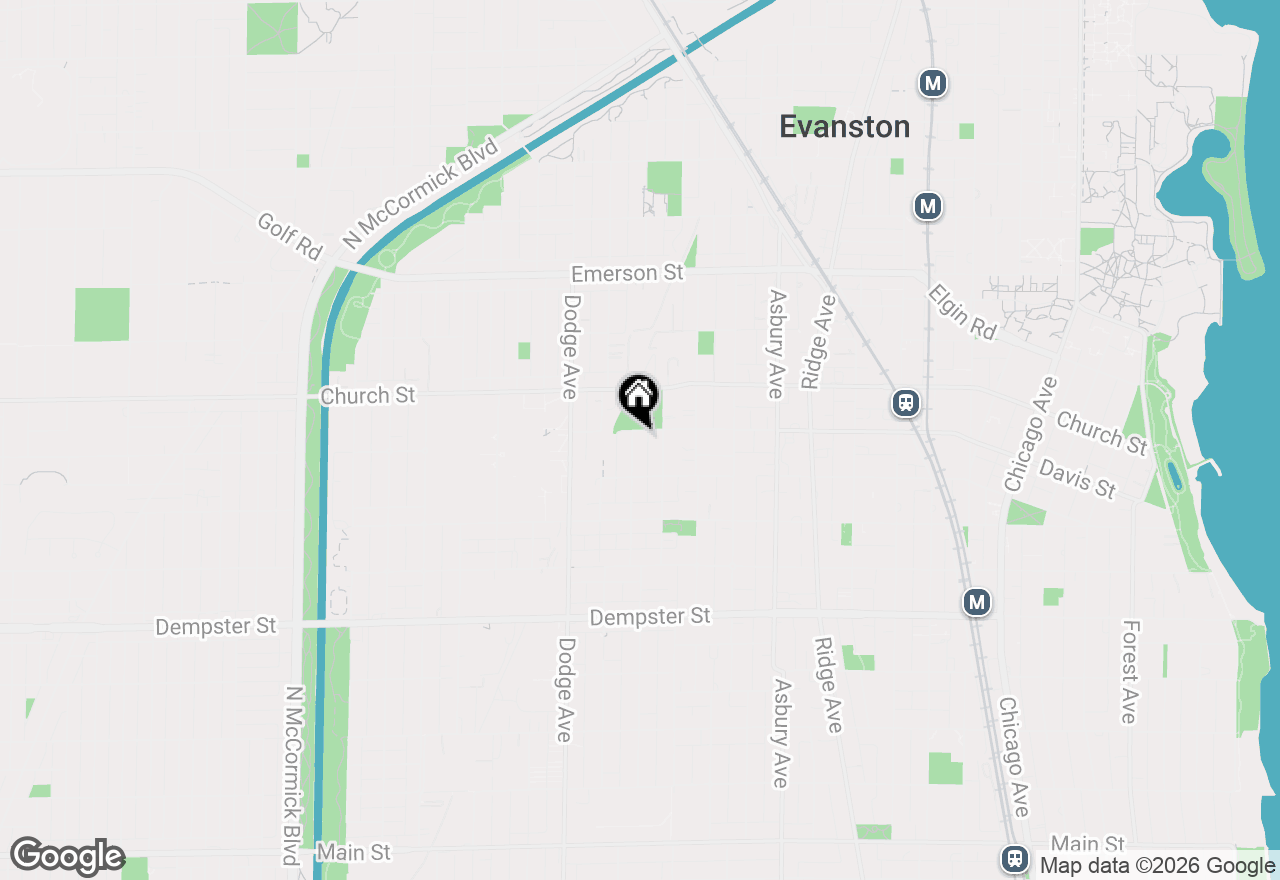 Map of 1583 Dewey Avenue, Evanston, IL 60201