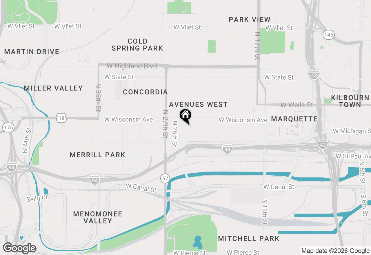 Map of 2460 W Michigan St #2462, Milwaukee, WI 53233