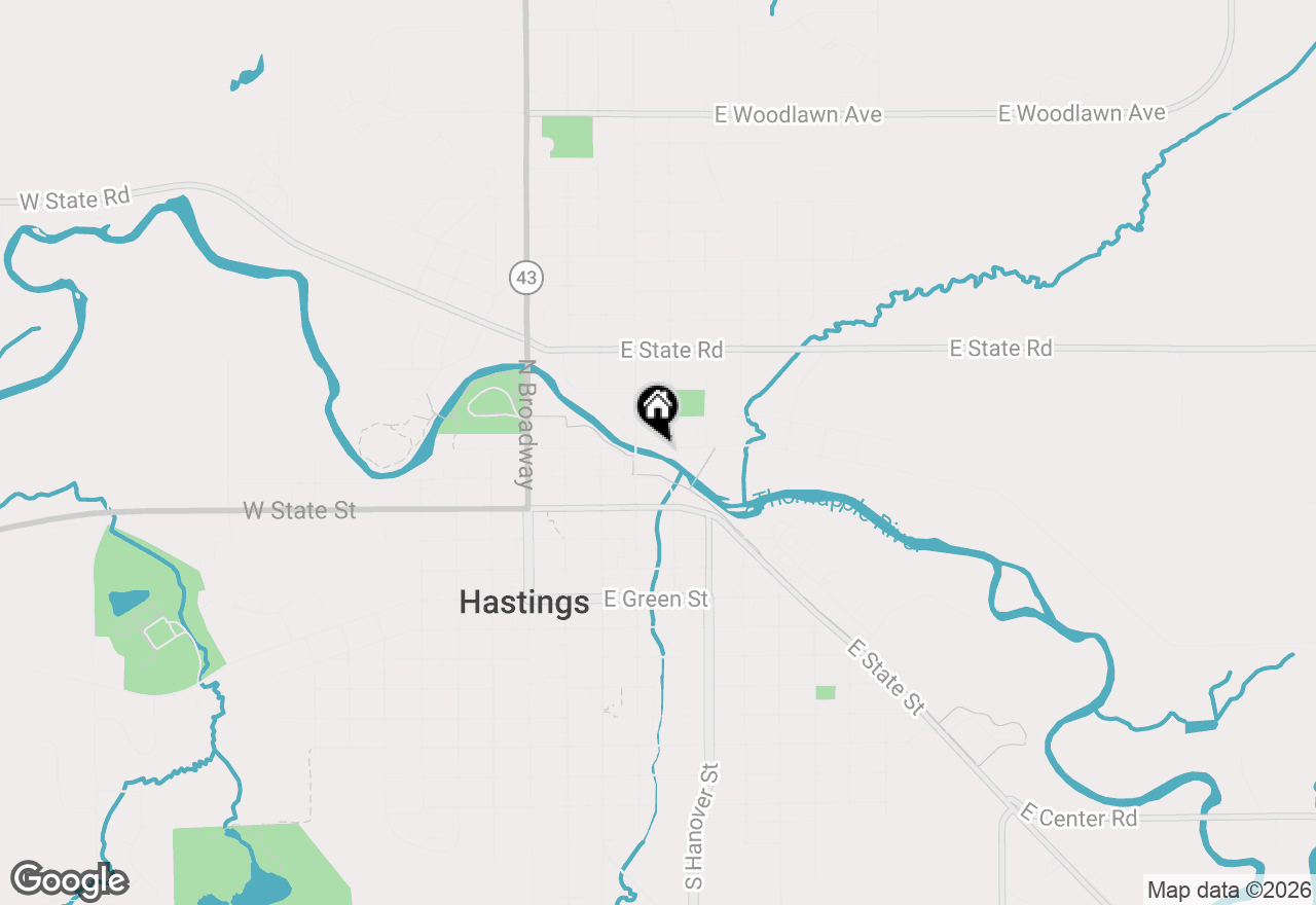 Map of 222 E Mill Street, Hastings, MI 49058