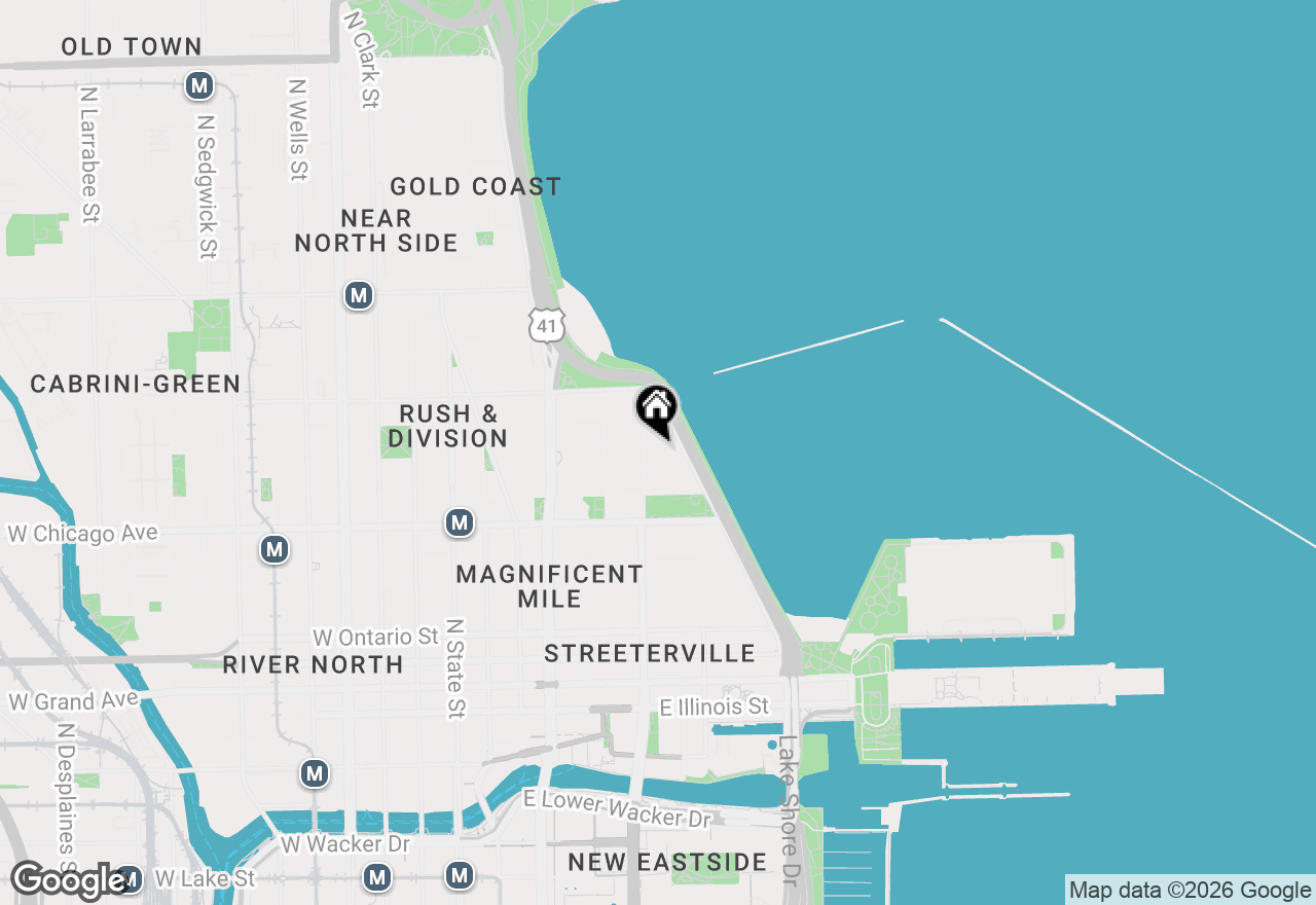 Map of 257 E Delaware Place #10AB, Chicago, IL 60611