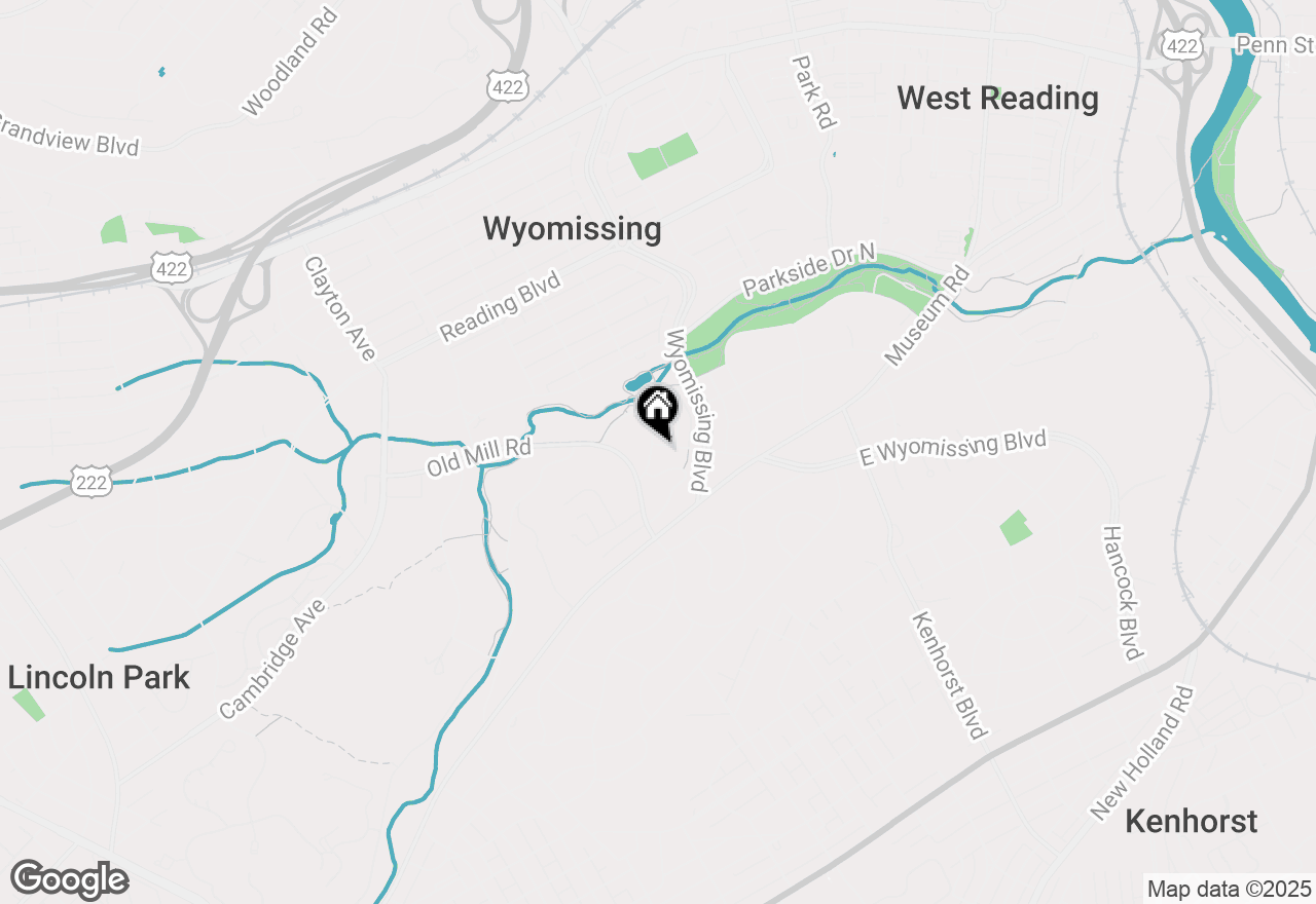 Map of 1614 Old Wyomissing Rd, Wyomissing, PA 19610