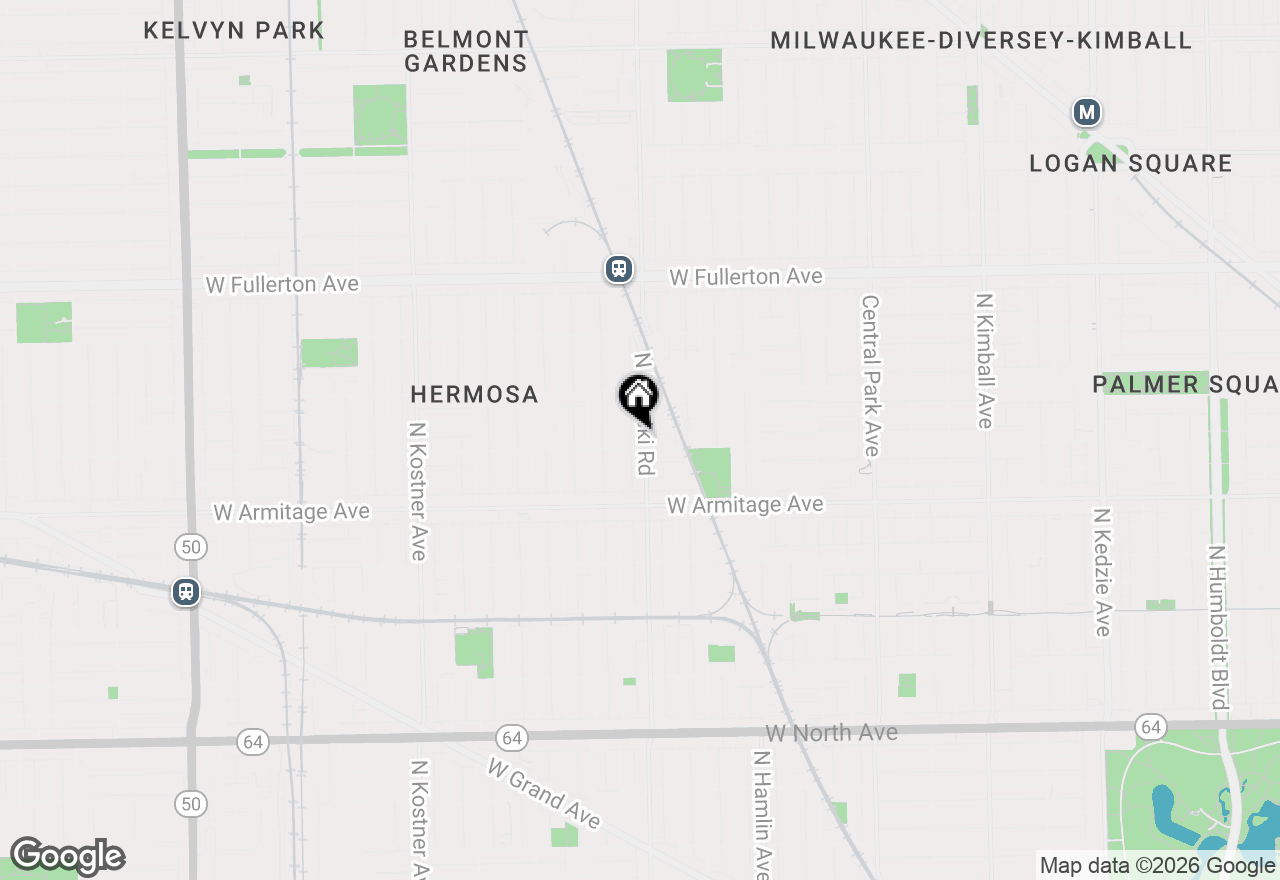 Map of 2106 N Pulaski Road, Chicago, IL 60639