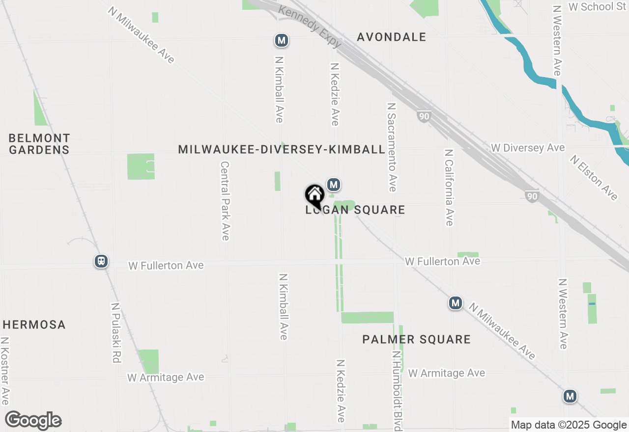 Map of 2539 N Sawyer Avenue #3A, Chicago, IL 60647