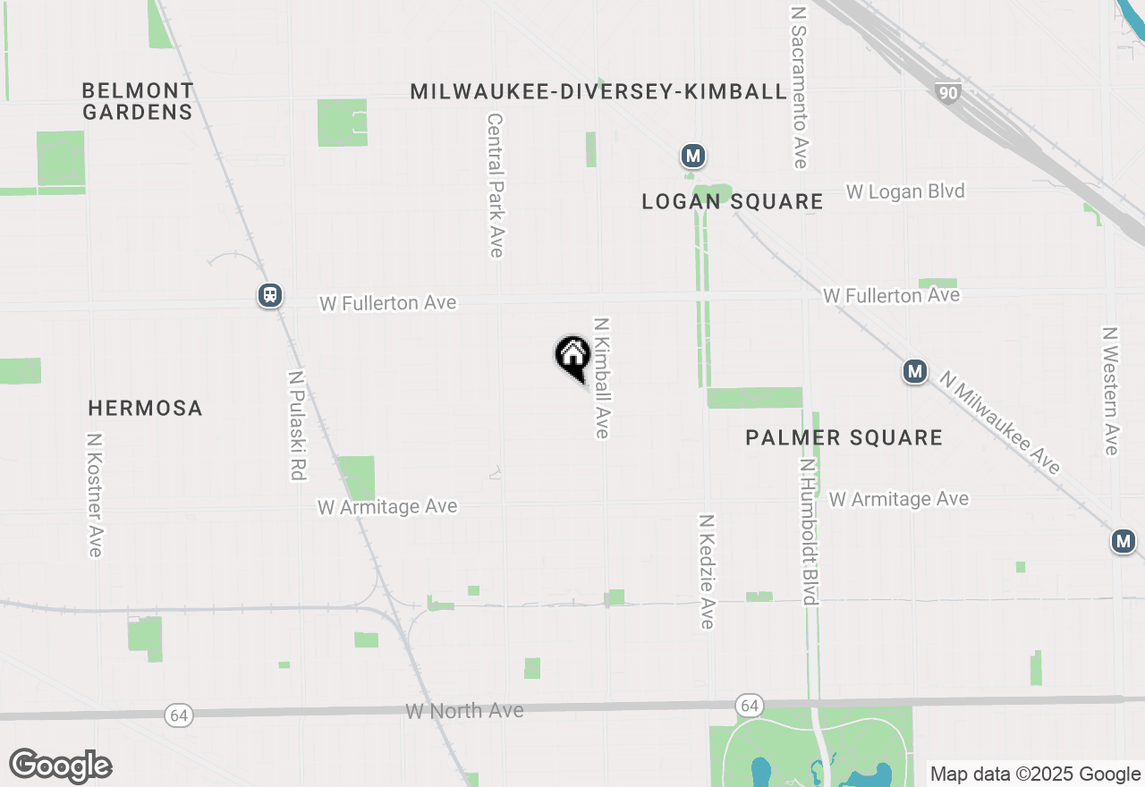 Map of 3434 W Palmer Street, Chicago, IL 60647