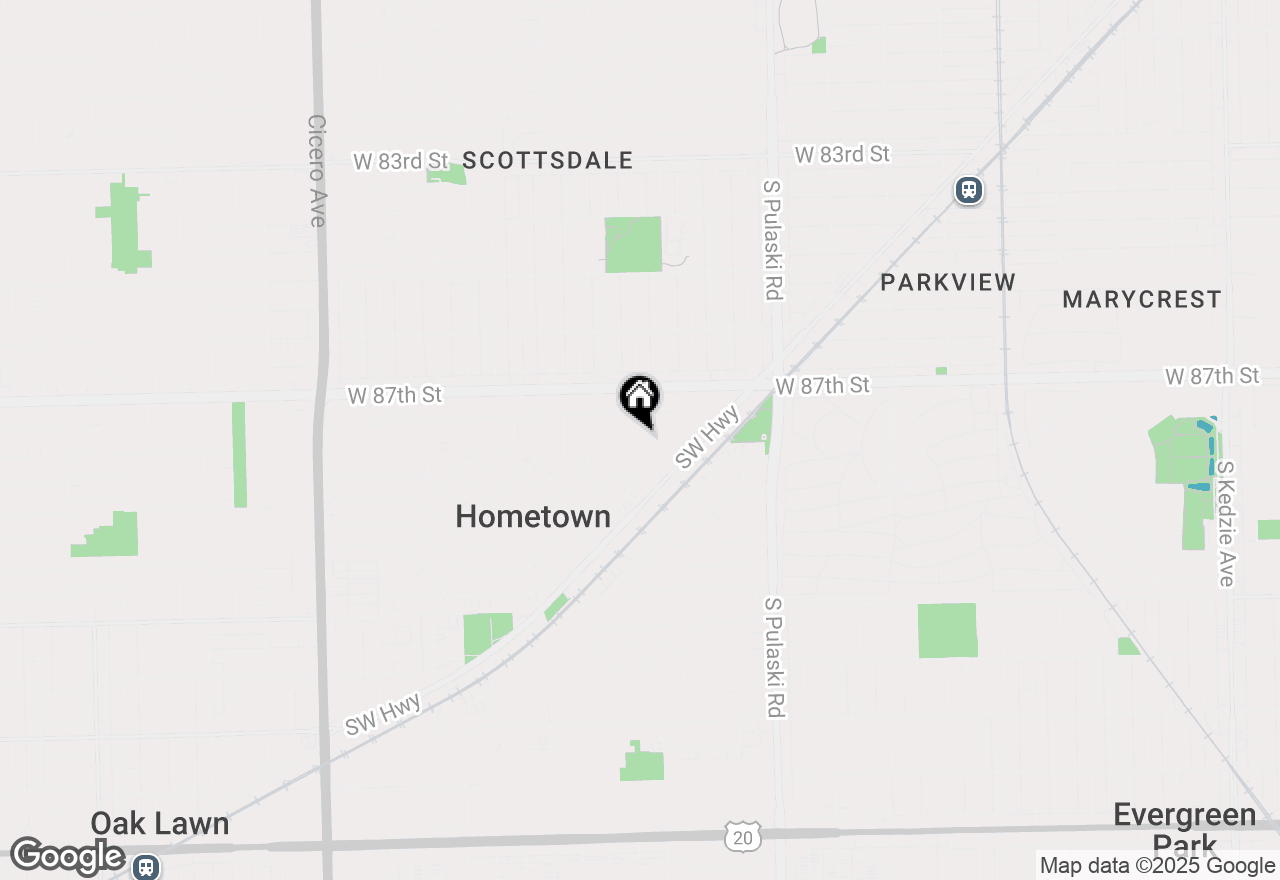 Map of 8755 S Corcoran Road, Hometown, IL 60456