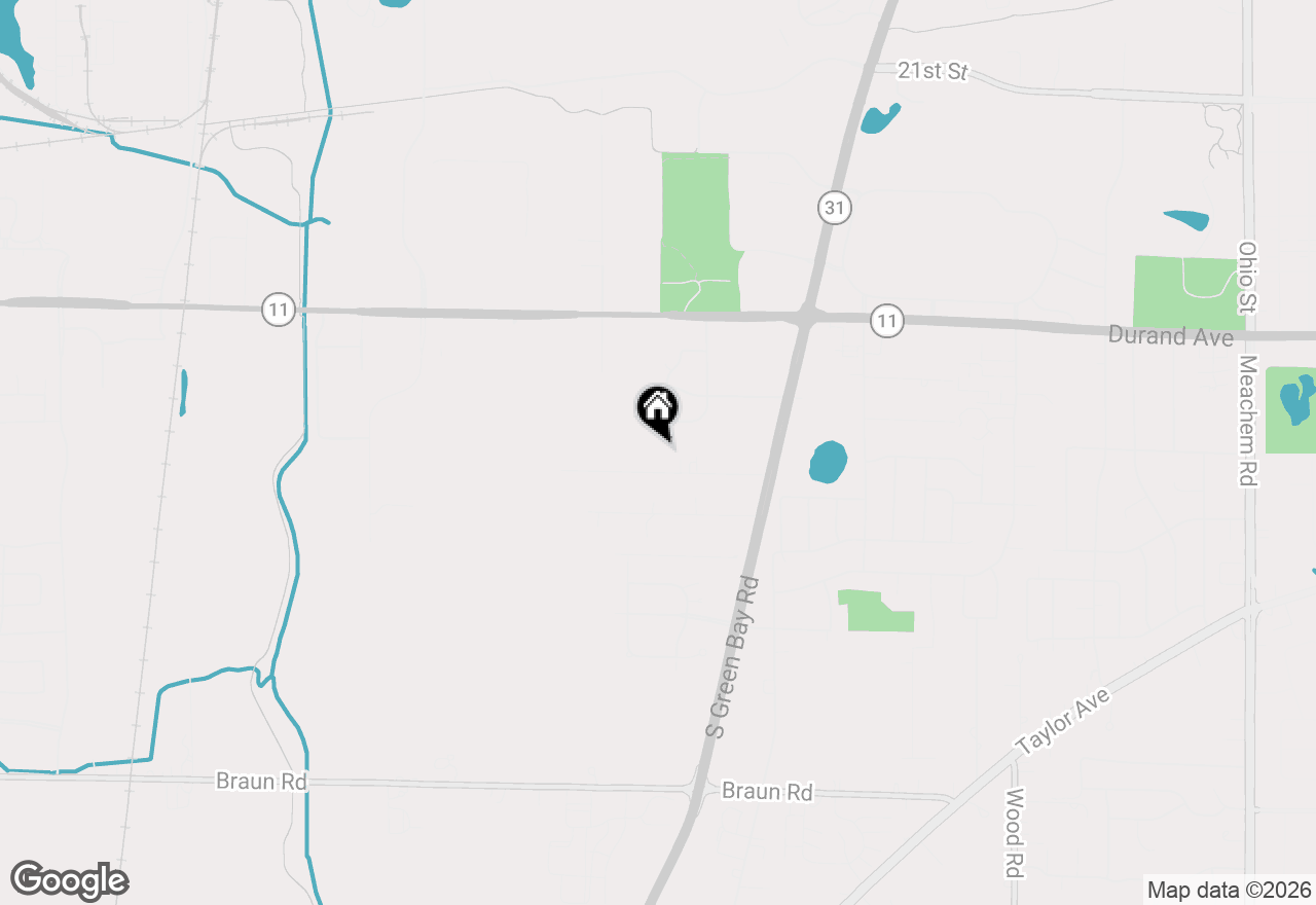 Map of 6516 Green Ridge Dr, Mount Pleasant, WI 53406
