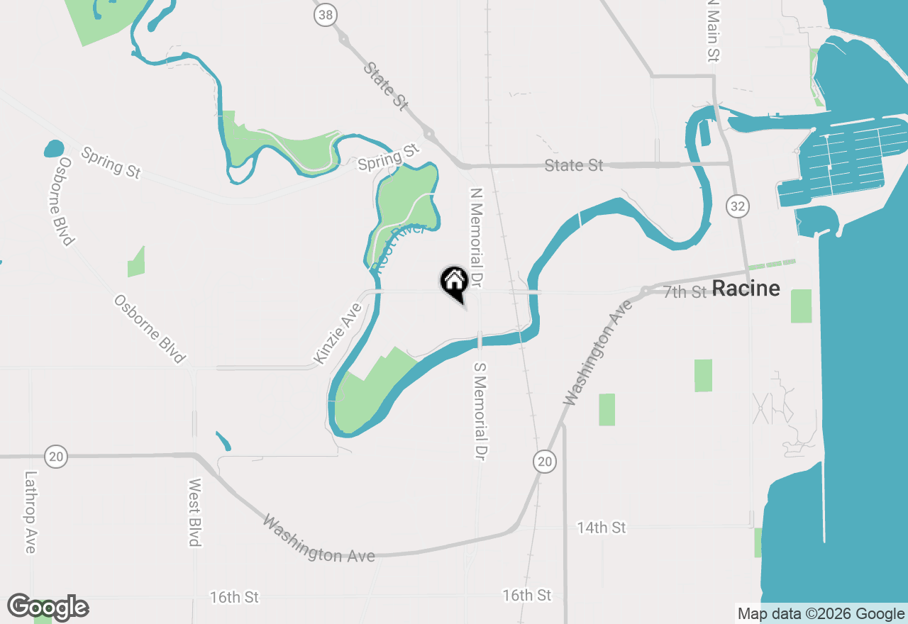 Map of 233 Frank Ave, Racine, WI 53404