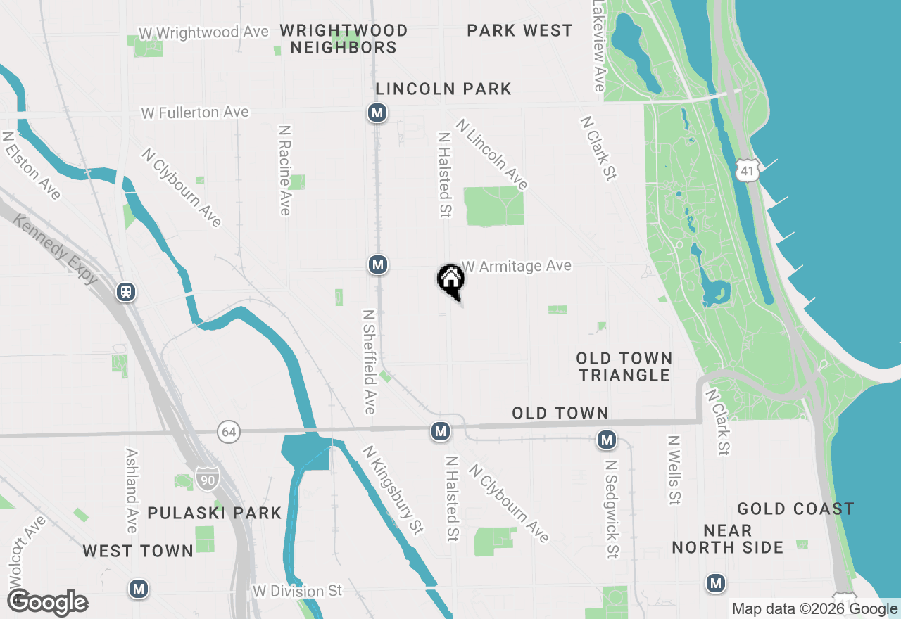 Map of 1907 N Halsted Street #2F, Chicago, IL 60614