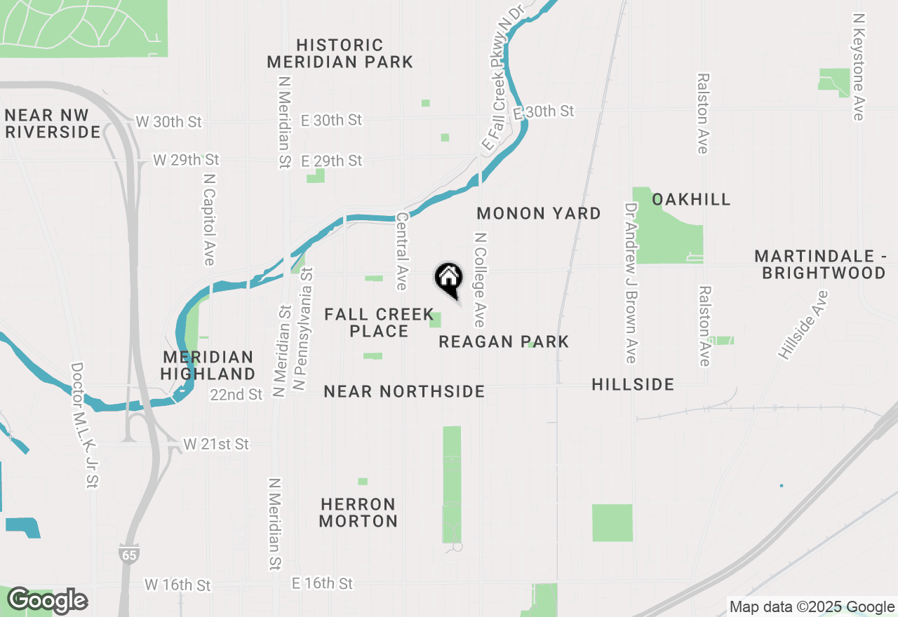 Map of 2404 Broadway Street, Indianapolis, IN 46205