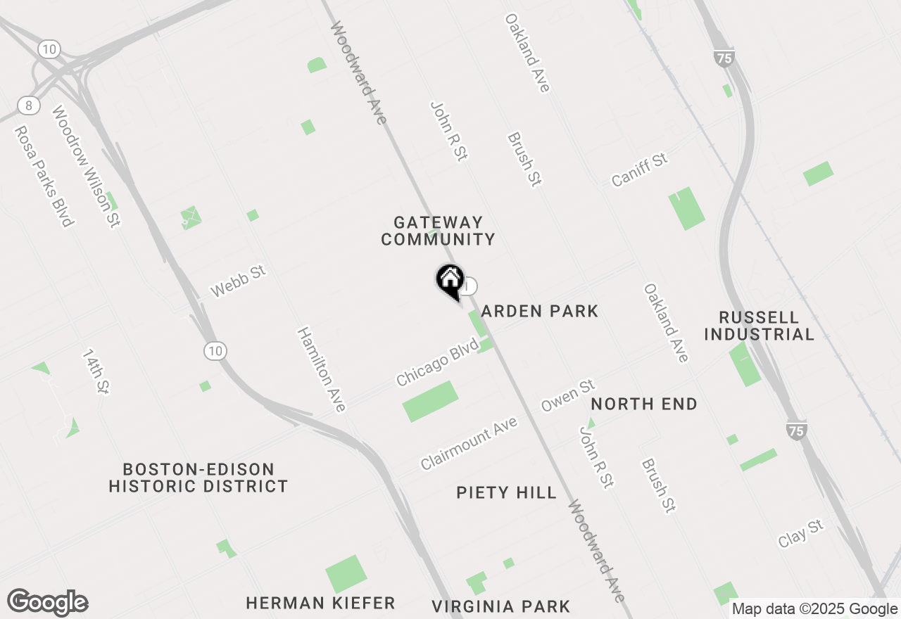 Map of 70 W Boston Boulevard, Detroit, MI 48202