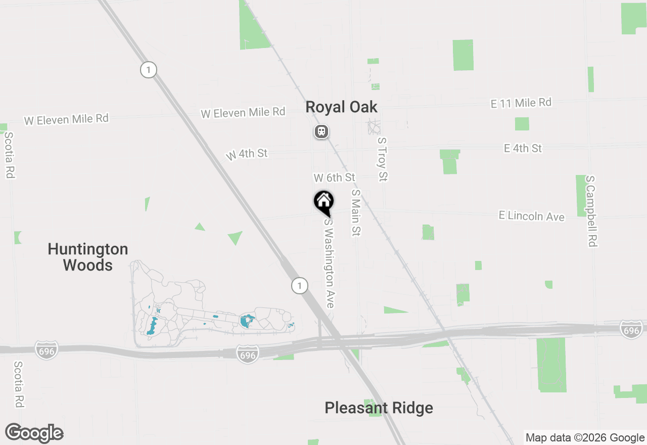 Map of 820 S Washington Avenue, Royal Oak, MI 48067