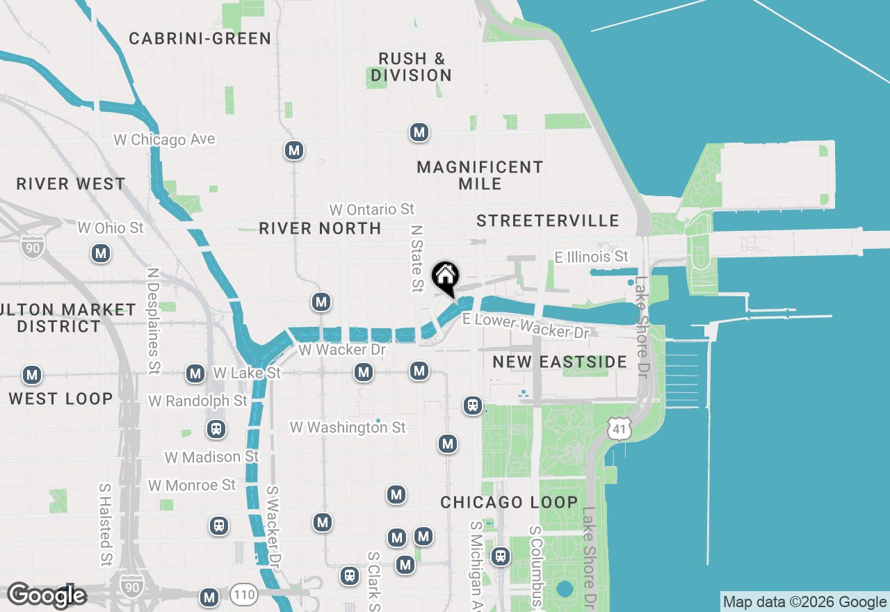 Map of 401 N Wabash Avenue #30J, Chicago, IL 60611